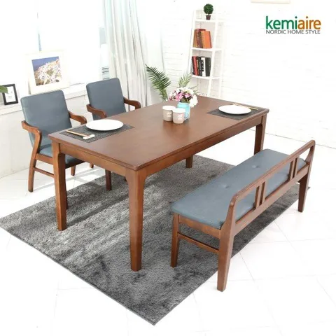 케미에르 고스트 4인용 원목식탁SET(네이비) KHD-459B