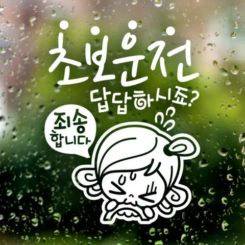 초보답답 초순이 / 초보운전 반사스티커 자동차스티커