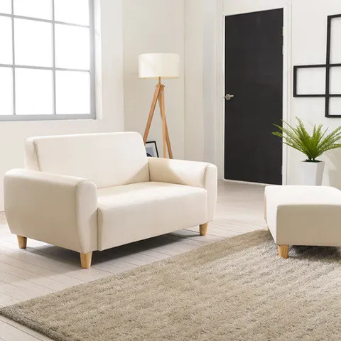 아로미가구 엘사 인조가죽 2인용소파 B타입+보조스툴