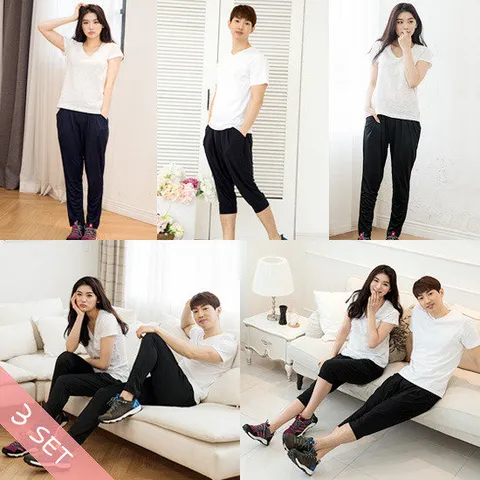 [★무배! 3종팩★]  남여 능직 9부 배기팬츠