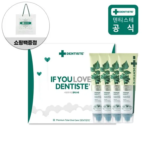 [덴티스테] 4P 선물세트 마일드 튜브형 100g (쇼핑백증정)