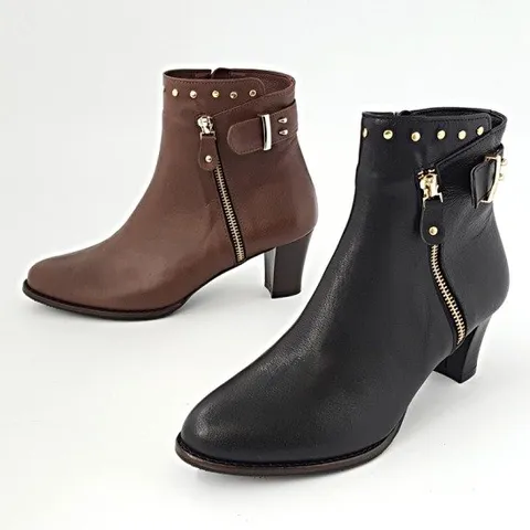 Kitten Hill 기모 앵클 부츠 KB0087 브라운/블랙 6cm