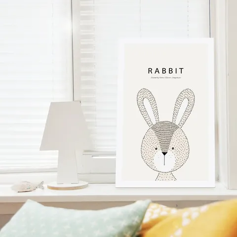 샤이닝홈 무드 접이식 액자테이블 600x400 토끼 밥상/공부상