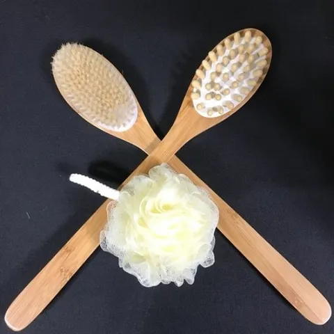 뱀부(대나무)목욕브러쉬1개+마사지브러쉬1개(샤워볼증정)