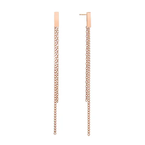 몽슈와 14K 투라인 롱드롭 귀걸이