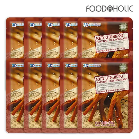 푸드어홀릭3D 홍삼 내추럴에센스 마스크팩(10매)