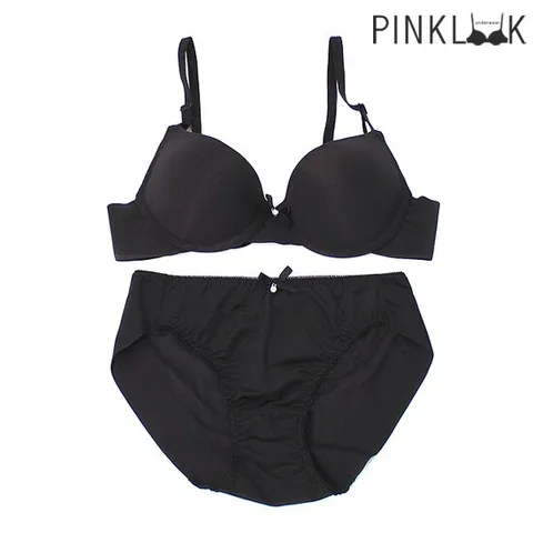 [핑크룩] 심플누디 브라팬티2종세트/블랙