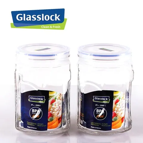 글라스락 수제청 담금병 캐니스터 2000ml 2조 세트