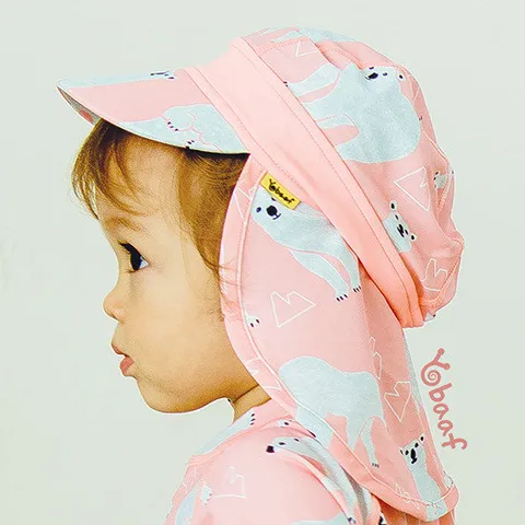 요바프 플랩캡 수영모자_북극곰 PINK