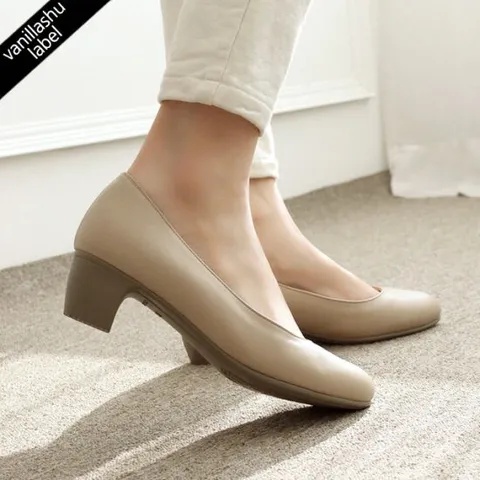 [발편한/국내수제]바닐라슈 에이슨 올인원 몰드창 로우힐 펌프스(4.5cm)