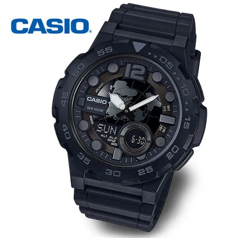 [정품] CASIO 카시오 AEQ-100W-1BVDF 월드타임 스포츠시계
