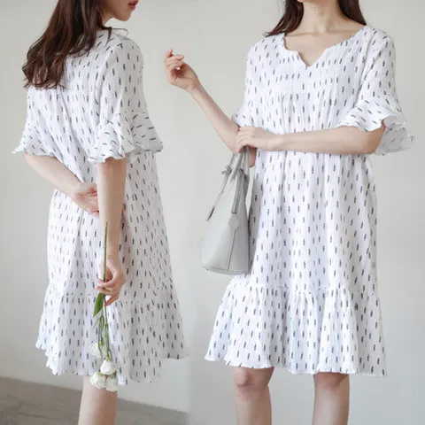 [미씨엘라] 테르 프릴 소매 원피스