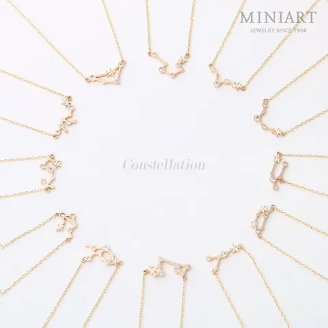 [미니아트] 14K 별자리 펜던트 골드 체인 금 목걸이 45cm