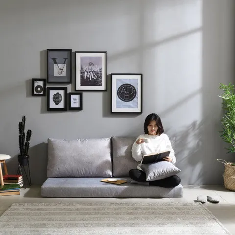 아로미가구 프라임 방수방염패브릭 좌식 3인용소파