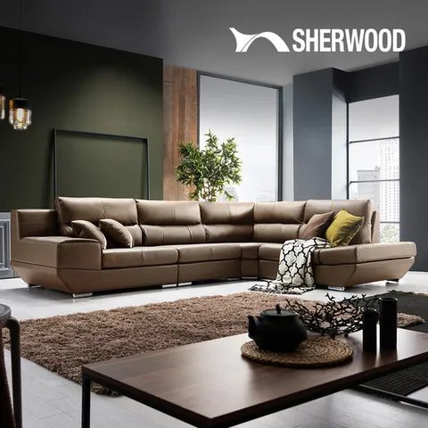 [쉐우드]베르 6인 코너형 천연통가죽 소파