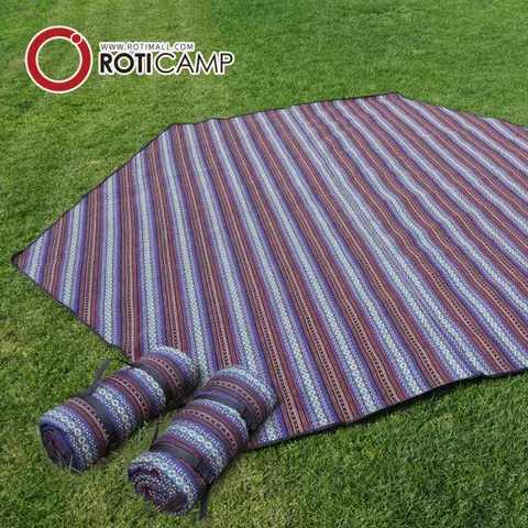 로티캠프 캠핑 휴대용 피크닉 육각 매트 중형 천 돗자리 패브릭