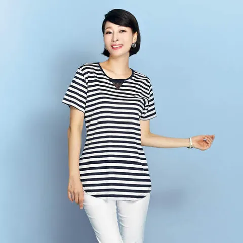 실켓면 삼각레이스 티셔츠