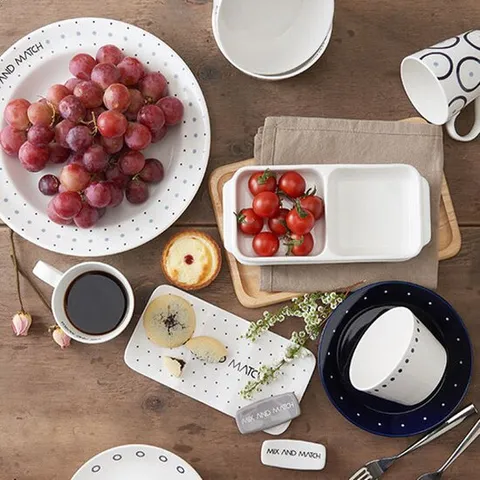 [단종특가] 믹스앤매치 도트 2인 홈세트 풀패키지 신혼그릇 13p