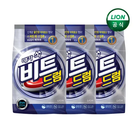 비트 가루세제 드럼용 파우치 2.5kg x 3개