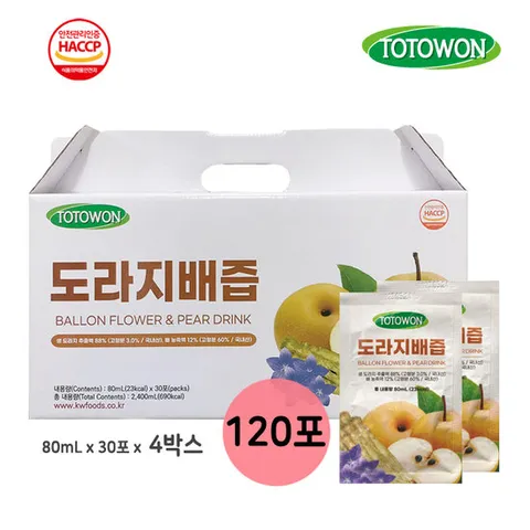 강원식품 도라지배즙 80mL 120포