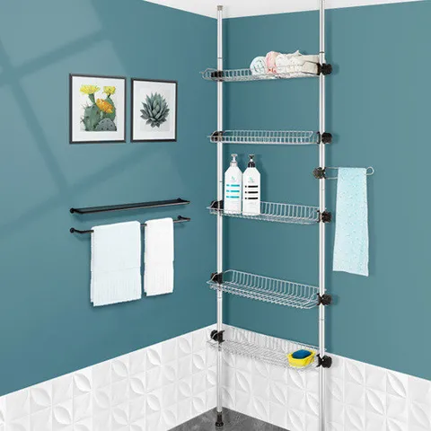 H-기둥식욕실선반 600 5단 스텐레스 욕조 정리 화장실장