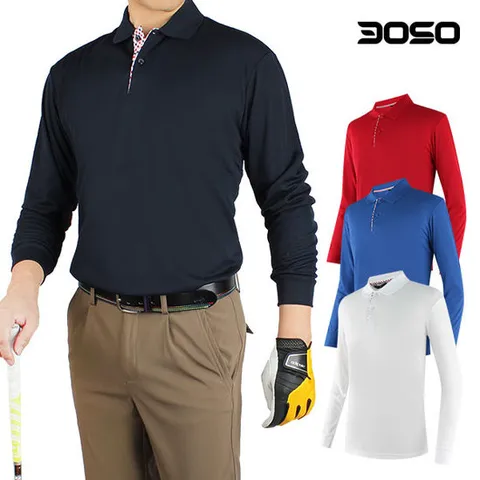 [삼공오공]골프웨어 남성 봄/가을 체크넥 골프티셔츠/CFDF