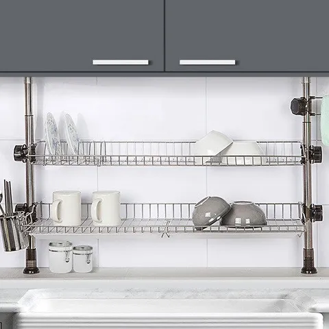 H-기둥식식기건조대 800 2단 주방용품 싱크대선반 접시꽂이