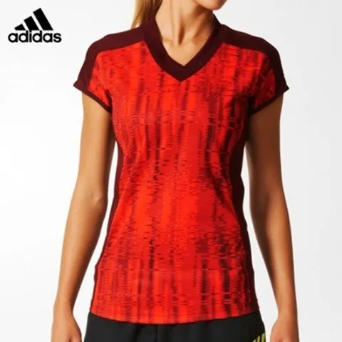 아디다스 클라이마쿨 여성반팔티셔츠 쏠라레드 90100 배드민턴복