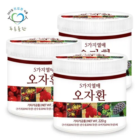 푸른들판 오자환 220gx3(통) 구기자 복분자 산수유 오미자 연자