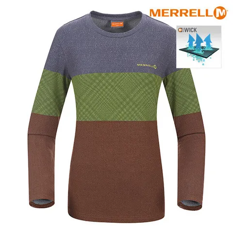 [MERRELL] 여성 삼단 배색 프린트 라운드 티셔츠 (MR_5215FR608_