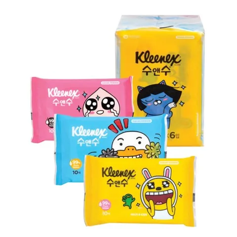 [크리넥스] 물티슈 카카오프렌즈 (10매*6입)