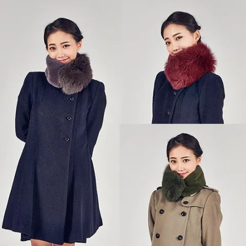 [블루피오레] 페이크퍼 폭스 콤비 자석 머플러 BF1963