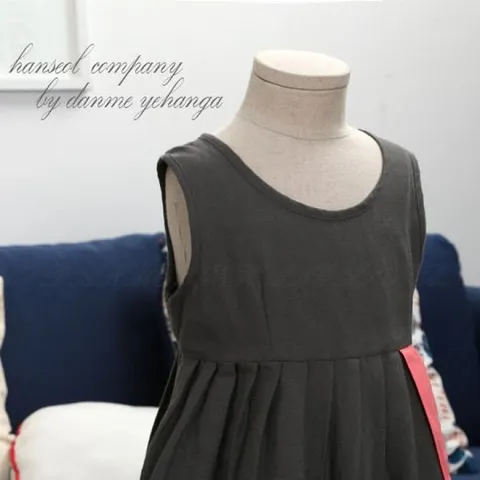 [한설]19.J진카키색의 여아생활 개량 한복원피스