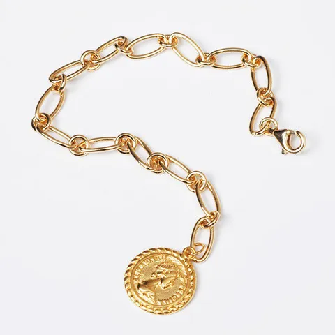 [리드박스] 실버 14K골드 엘리자베스 코인 팔찌