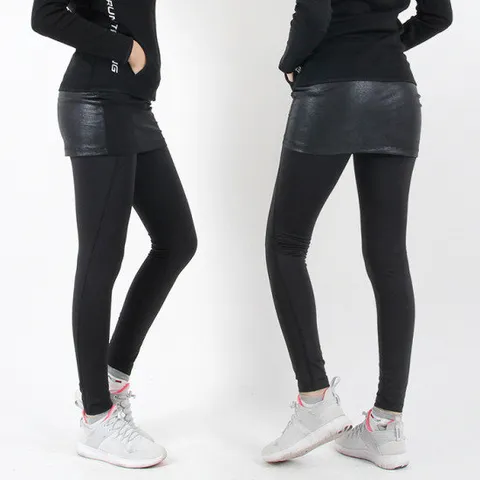 여성 겨울용 투톤 기모 치마레깅스 요가복 필라테스 JBWL565