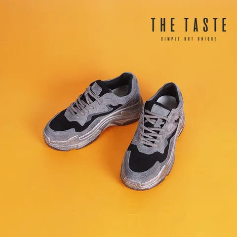 [THE TASTE] 라이트 어글리 가죽 스니커즈 6cm_T31804