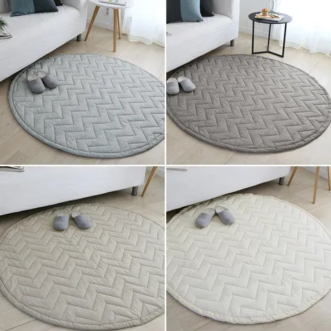 까사베르데 프레쉬코튼 누빔 원형 카페트 거실 러그  5color