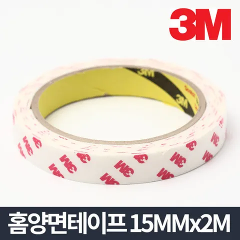 3M 홈양면테이프 2M 15mm x 2m/강력 투명 포장 테이프