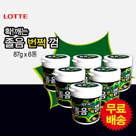 [롯데] 졸음번쩍껌(87gx6통)