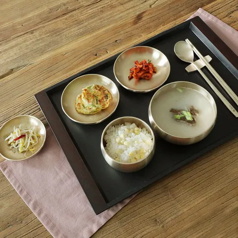 명성유기 실용 신옥식기 1인단반상기 유기그릇세트