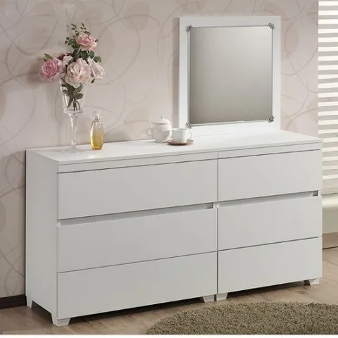 [미소비즈] 모던라인 슬림이지 5R 3단 화장대세트(서랍장2거울) / 수도권 무료배송