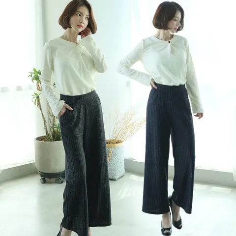 와이드 기모1002 포시즌 라인 통팬츠 와이드팬츠 와이드핏