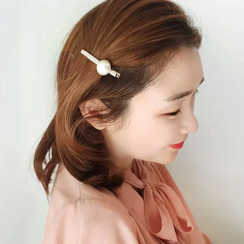 [바이진주리본] 왕진주 스톤 옆집게핀