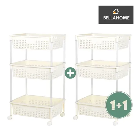 [1+1] 벨라홈 이동식 트롤리 3단선반(대)(CN7713)