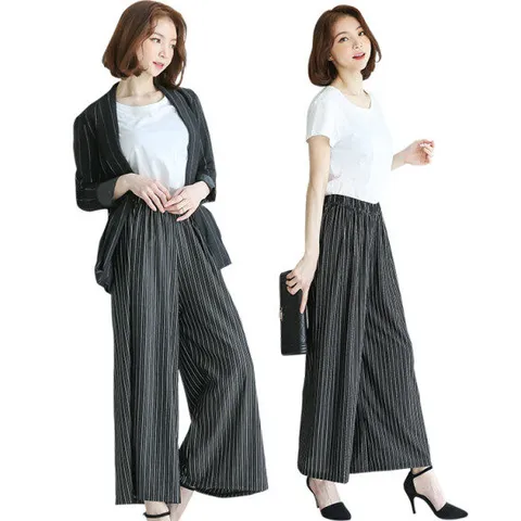 여성와이드팬츠 슬랙스 면바지 아이스바지 정장바지 밴딩