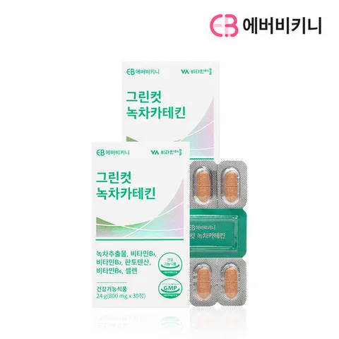 에버비키니 그린컷 녹차 카테킨 다이어트 800mg 2박스 2개월분
