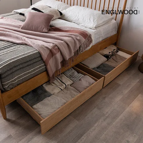 잉글랜더 원목 패턴 이동식 서랍 2EA(침대 구매시 배송가능)