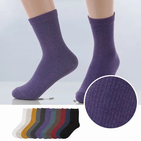 여성 골지중목 양말(4족)