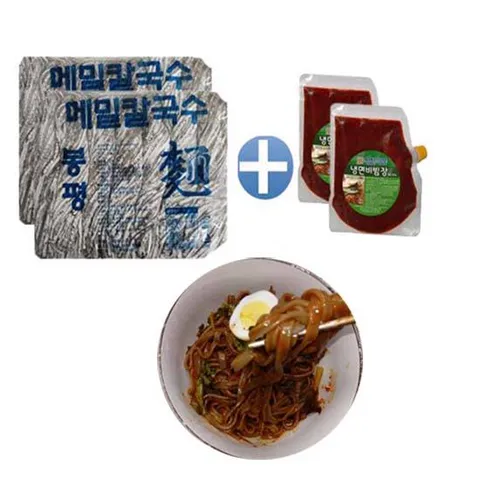 봉평 메밀 칼국수 비빔면 세트(메밀칼국수2.8kg+비빔장1kg)