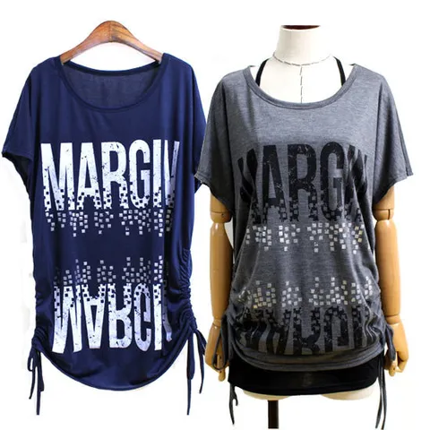 [해피통통] 빅사이즈 영문롤업 반팔티 여성여름티 나그랑 쿨 롱티셔츠 여성의류